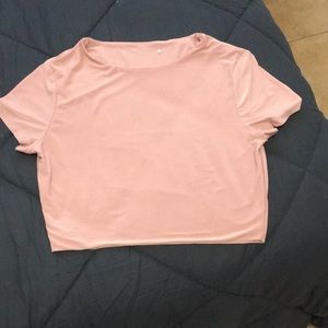 pink crop top